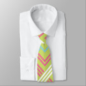 Geometrisches Rosa und Limone Krawatte für Hochzei (Gebunden)