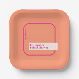 Geometrisches Rosa und Orange Pappteller