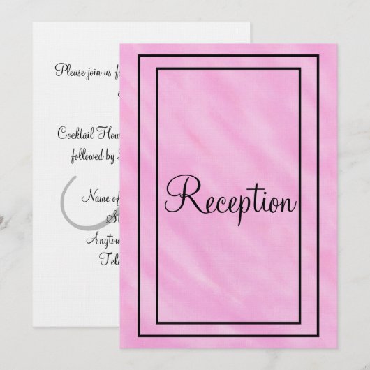 Geometrisches rosa Wasserfarben-Empfangsmonogramm Einladung (Vorne/Hinten)