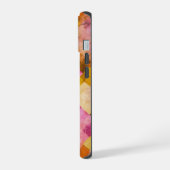 Geometrisches rosa Wasserfarbmuster iPhone 15 Hülle (Linke Seite)