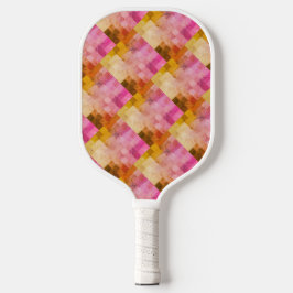 Geometrisches rosa Wasserfarbmuster Pickleball Schläger