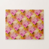 Geometrisches rosa Wasserfarbmuster Puzzle (Horizontal)