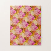 Geometrisches rosa Wasserfarbmuster Puzzle (Vertikal)