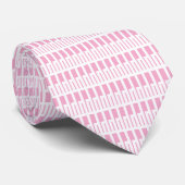 Geometrisches Rosa-Weiß-Muster Krawatte (Gerollt)
