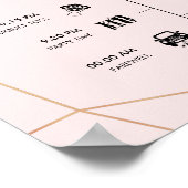 Geometrisches Rose Gold Wedding Timeline-Zeichen Poster (Ecke)