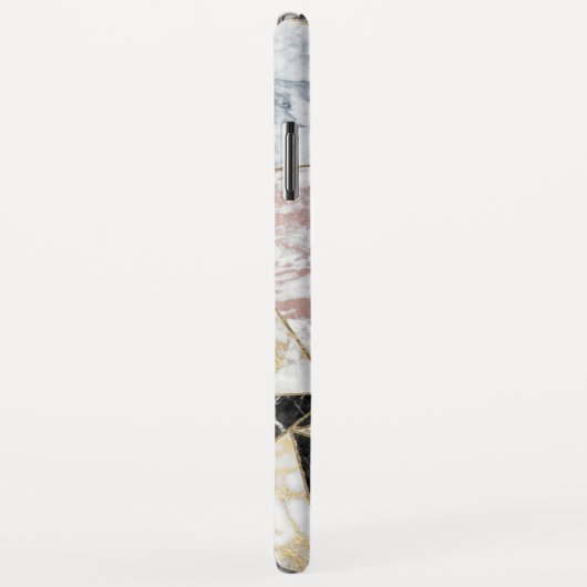 Geometrisches RosengoldSchwarz-weißer Marmor Case-Mate iPhone Hülle (Hinten/Rechts)