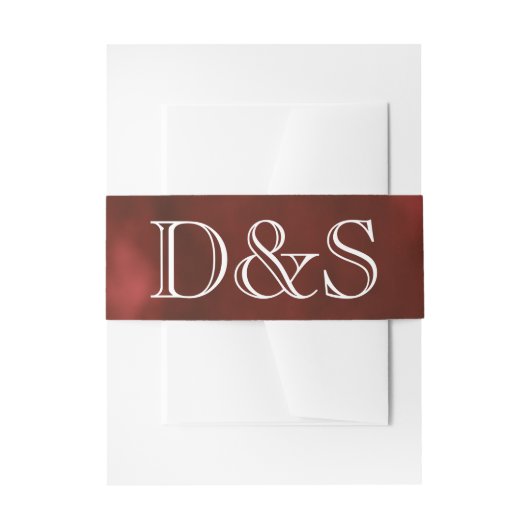 Geometrisches rotes Art Deco | Moderne Monogramm-H Einladungsbanderole (Vorderseite Beispiel)