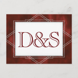 Geometrisches rotes Art Deco | Moderne UAWG Einladungspostkarte