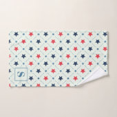 Geometrisches rotes blaues Sternchen-Punktlinienmu Badhandtuch Set (Handtuch)