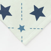 Geometrisches rotes blaues Sternchen-Punktlinienmu Fleecedecke (Ecke)