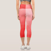 Geometrisches rotes Gefälle Capri Leggings (Rückseite)