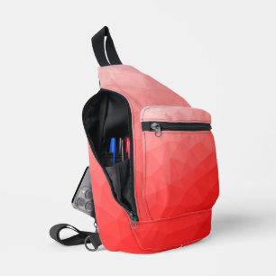Geometrisches rotes Gefälle Crossbody Bag
