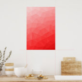 Geometrisches rotes Gefälle Poster (Küche)