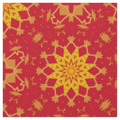 Geometrisches rotes gelbes und orangefarbenes Must Stoff (Nahaufnahme)