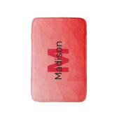 Geometrisches rotes Gradientenmuster Monogramm Badematte (Vorderseite Vertikal)