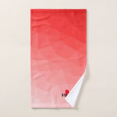 Geometrisches rotes Gradientenmuster Monogramm Badhandtuch Set (Handtuch)