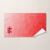Geometrisches rotes Gradientenmuster Monogramm Badhandtuch Set (Handtuch)