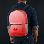 Geometrisches rotes Gradientenmuster Monogramm Bedruckter Rucksack<br><div class="desc">Geometrisches rote Farbverlaufsmuster Monogramm gedruckter Rucksack Coole Mode Accessoires Tasche für jeden. Geometrisches rotes Dreieck mit heller bis dunkler Ober-Farbverlauf. Erstellen Sie einen einzigartigen und personalisierten Rucksack mit einer benutzerdefinierten Touch! Modernes Monogramm mit Ihrem Initial und Ihrem Namen für diesen persönlichen Flair.</div>