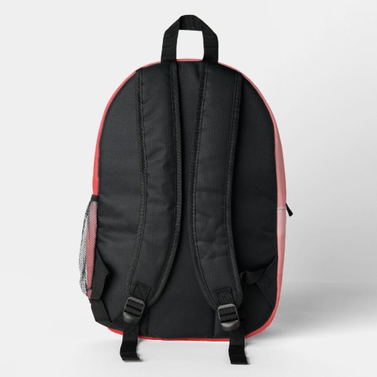 Geometrisches rotes Gradientenmuster Monogramm Bedruckter Rucksack (Rückseite)