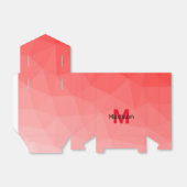 Geometrisches rotes Gradientenmuster Monogramm Geschenkschachtel (Ungefaltet)