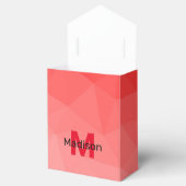 Geometrisches rotes Gradientenmuster Monogramm Geschenkschachtel (Geöffnet)