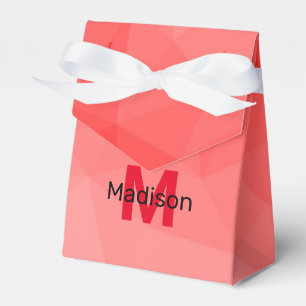 Geometrisches rotes Gradientenmuster Monogramm Geschenkschachtel