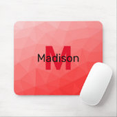 Geometrisches rotes Gradientenmuster Monogramm Mousepad (Mit Mouse)