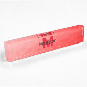 Geometrisches rotes Gradientenmuster Monogramm Namensplakette