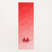 Geometrisches rotes Gradientenmuster Monogramm Yogamatte (Vorderseite)