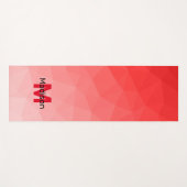 Geometrisches rotes Gradientenmuster Monogramm Yogamatte (Vorderseite (Horizontal))