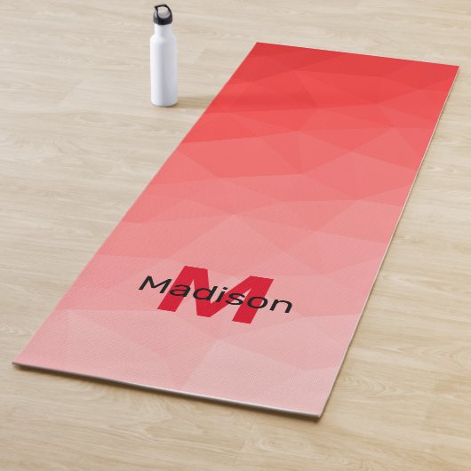 Geometrisches rotes Gradientenmuster Monogramm Yogamatte (Beispiel)