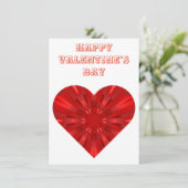 geometrisches rotes Herz Feiertagskarte (Stehend Vorderseite)