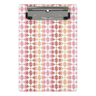 Geometrisches rotes Ikat-Streifenmuster Mini Klemmbrett