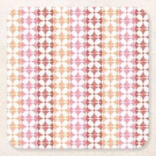 Geometrisches rotes Ikat-Streifenmuster Rechteckiger Pappuntersetzer