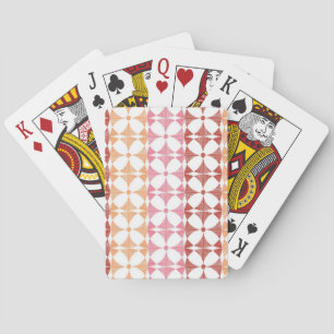 Geometrisches rotes Ikat-Streifenmuster Spielkarten