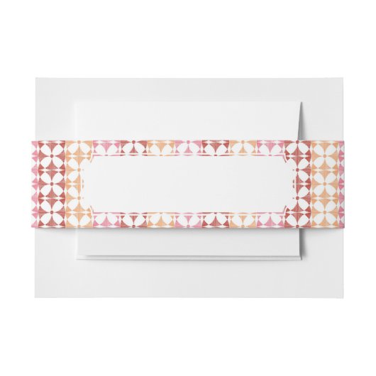 Geometrisches rotes ikat stripes Muster Einladungsbanderole (Vorderseite Beispiel)