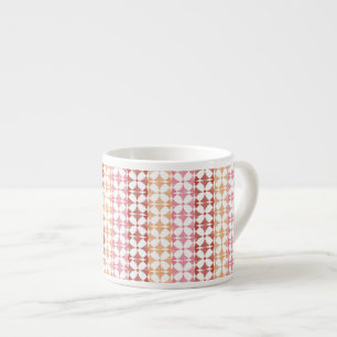 Geometrisches rotes ikat stripes Muster Espressotasse