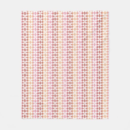 Geometrisches rotes ikat stripes Muster Fleecedecke (Vorderseite)
