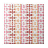 Geometrisches rotes ikat stripes Muster Fliese (Vorderseite)