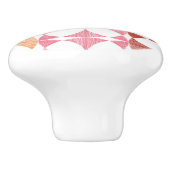 Geometrisches rotes ikat stripes Muster Keramikknauf (Seitenansicht)