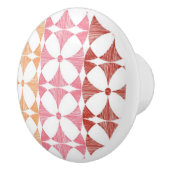 Geometrisches rotes ikat stripes Muster Keramikknauf (Rechts)