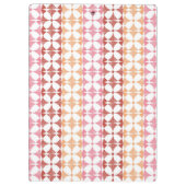 Geometrisches rotes ikat stripes Muster Klemmbrett (Rückseite)