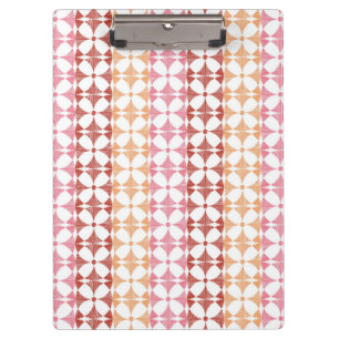 Geometrisches rotes ikat stripes Muster Klemmbrett