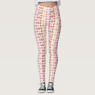 Geometrisches rotes ikat stripes Muster Leggings