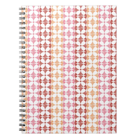 Geometrisches rotes ikat stripes Muster Notizblock (Vorderseite)