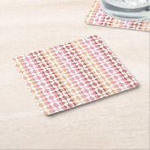 Geometrisches rotes ikat stripes Muster Rechteckiger Pappuntersetzer (angewinkelt)