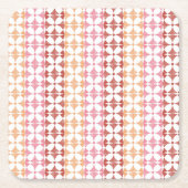 Geometrisches rotes ikat stripes Muster Rechteckiger Pappuntersetzer (Vorderseite)