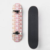 Geometrisches rotes ikat stripes Muster Skateboard (Vorderseite)