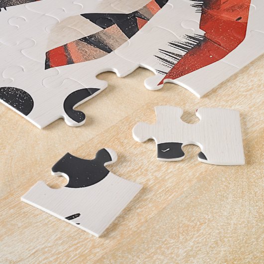 Geometrisches Rotes Krebse Puzzle (Seite)