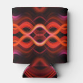 Geometrisches rotes Liniendesign. Dosenkühler (Rückseite)